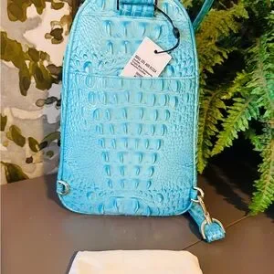 Brahmin Tropic Blue Croc Embossed Sling Backpack Brahmin | Bags | Brahmin Tropic Blue Croc Embossed Sling  main image 2
